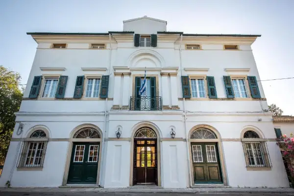 Archontiko Petrettini Boutique Hotel Used as one of Corfu Filming Locations in Marble Hall Murders as Hotel Xenia